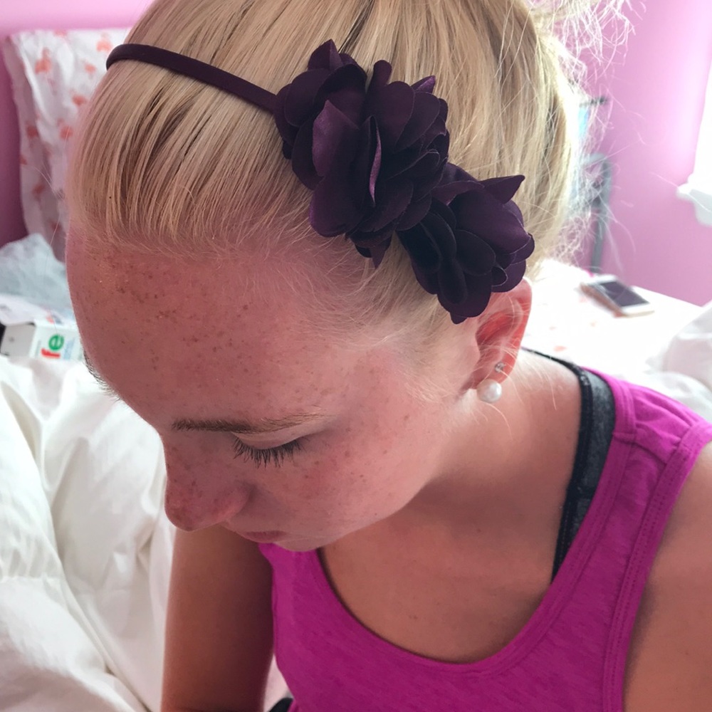Purple flower headband